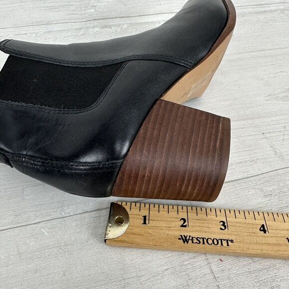 Madewell The Regan Ankle Boots Women 8 Black Leather Block Heel Chelsea‎ Bootie - Picture 11 of 14